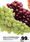 Green or red seedless grapes