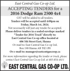 East Central Gas Co-op Ltd. ACCEPTING TENDERS