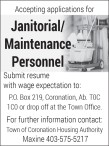 Janitorial/ Maintenance Personnel wanted