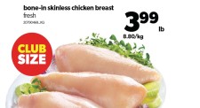 Bone-in skinless chicken breast at Real Canadian Superstore