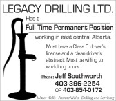 Full Time Permanent Position with Legacy Drilling
